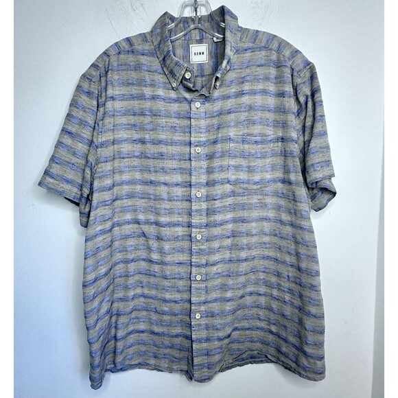 ROWM Shirt Mens XL Casual Pocket Button Down Short Sleeve Lot of 2 plaid - Picture 8 of 16